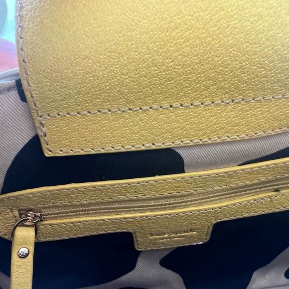 Vintage Kate Spade Raleigh Wicker Satchel Bag White Yellow Leather Trim - Picture 8 of 9